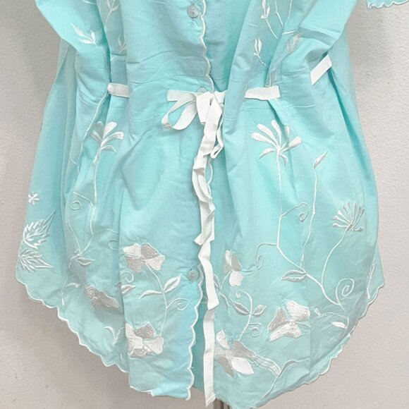 Embroidered Woman's Top with Ribbon Drawstring Waistline Veranesi Made in India - Picture 3 of 4